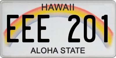 HI license plate EEE201
