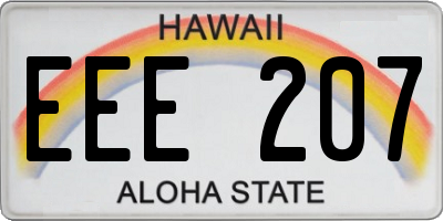 HI license plate EEE207
