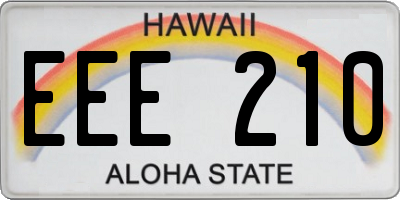 HI license plate EEE210