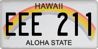 HI license plate EEE211