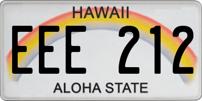HI license plate EEE212