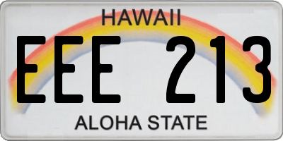 HI license plate EEE213