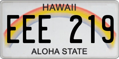 HI license plate EEE219