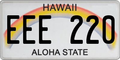 HI license plate EEE220