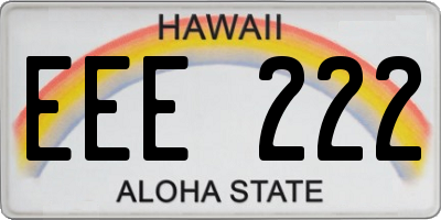 HI license plate EEE222