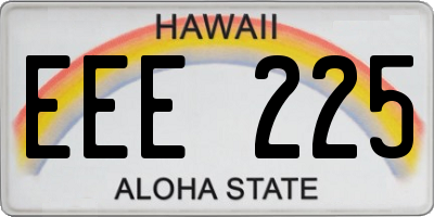 HI license plate EEE225