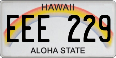 HI license plate EEE229