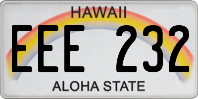 HI license plate EEE232