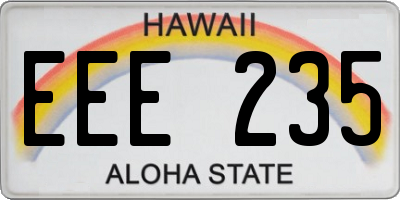 HI license plate EEE235