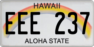 HI license plate EEE237
