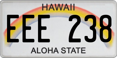 HI license plate EEE238