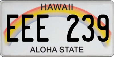 HI license plate EEE239