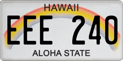 HI license plate EEE240