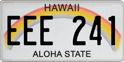 HI license plate EEE241
