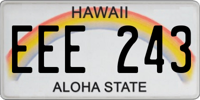 HI license plate EEE243