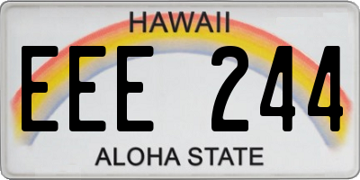 HI license plate EEE244