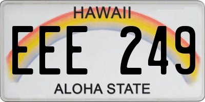 HI license plate EEE249
