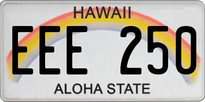 HI license plate EEE250