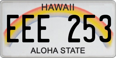 HI license plate EEE253