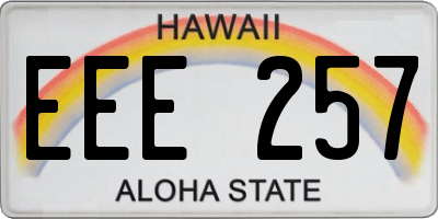 HI license plate EEE257