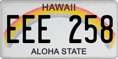 HI license plate EEE258
