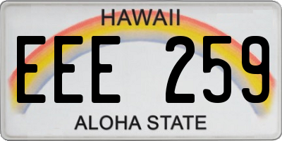 HI license plate EEE259