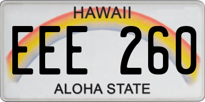 HI license plate EEE260