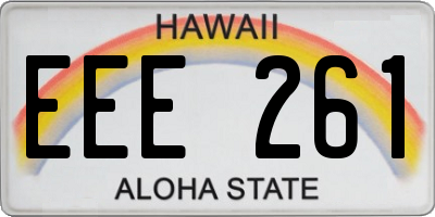 HI license plate EEE261