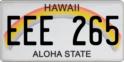 HI license plate EEE265