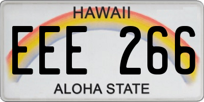 HI license plate EEE266
