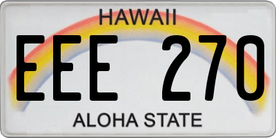 HI license plate EEE270