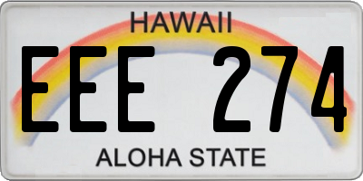 HI license plate EEE274