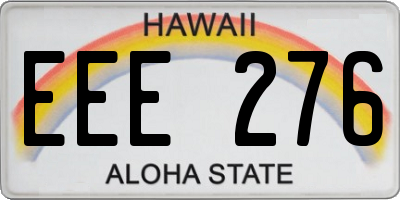 HI license plate EEE276