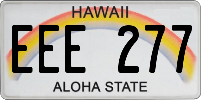 HI license plate EEE277