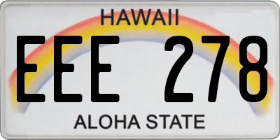 HI license plate EEE278