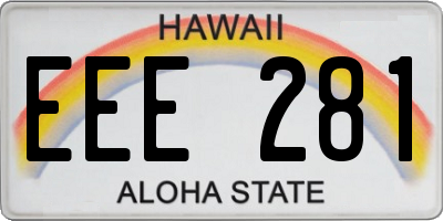 HI license plate EEE281