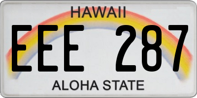 HI license plate EEE287