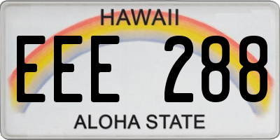 HI license plate EEE288