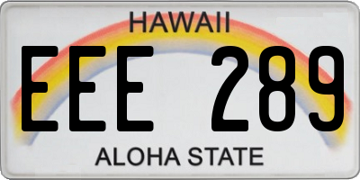 HI license plate EEE289