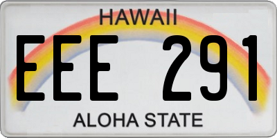 HI license plate EEE291