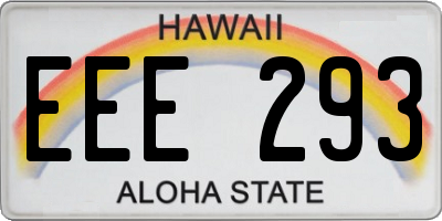 HI license plate EEE293