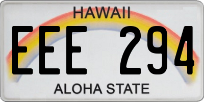 HI license plate EEE294