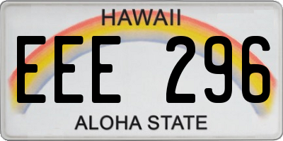 HI license plate EEE296