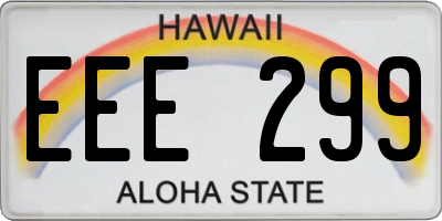 HI license plate EEE299