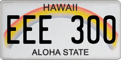 HI license plate EEE300