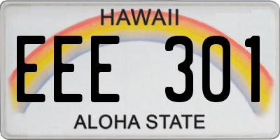 HI license plate EEE301