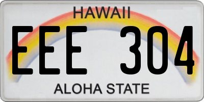HI license plate EEE304