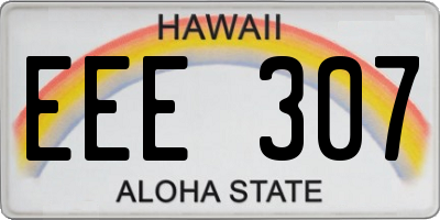 HI license plate EEE307