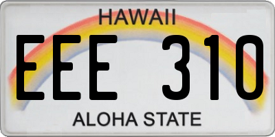 HI license plate EEE310