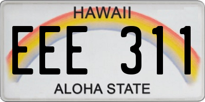 HI license plate EEE311